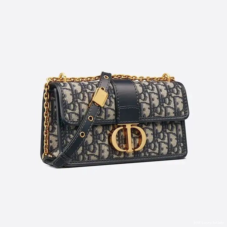 Cheap Oblique With Dior Chain Montaigne Canvas Motif 30 Blue East-West Bag 0420 Luxury